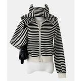 耳付きフード ボーダー ダブルジップショートパーカー | VIVID LADY | 詳細画像19 