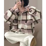 チェック柄 もこもこボア フーディーブルゾン | VIVID LADY | 詳細画像2