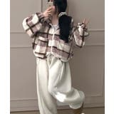 チェック柄 もこもこボア フーディーブルゾン | VIVID LADY | 詳細画像3