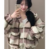 チェック柄 もこもこボア フーディーブルゾン | VIVID LADY | 詳細画像5