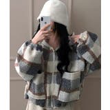 チェック柄 もこもこボア フーディーブルゾン | VIVID LADY | 詳細画像9