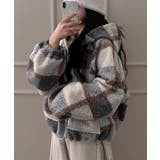 チェック柄 もこもこボア フーディーブルゾン | VIVID LADY | 詳細画像11