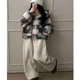 チェック柄 もこもこボア フーディーブルゾン | VIVID LADY | 詳細画像13