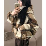 チェック柄 もこもこボア フーディーブルゾン | VIVID LADY | 詳細画像16