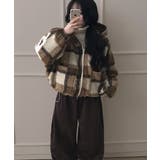 チェック柄 もこもこボア フーディーブルゾン | VIVID LADY | 詳細画像21