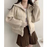 ニットスリーブ ドッキング ハイブリッド中綿ブルゾン | VIVID LADY | 詳細画像1