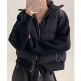 ニットスリーブ ドッキング ハイブリッド中綿ブルゾン | VIVID LADY | 詳細画像17