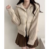 ニットスリーブ ドッキング ハイブリッド中綿ブルゾン | VIVID LADY | 詳細画像2