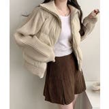 ニットスリーブ ドッキング ハイブリッド中綿ブルゾン | VIVID LADY | 詳細画像3