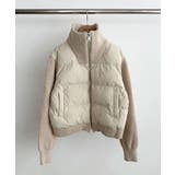 ニットスリーブ ドッキング ハイブリッド中綿ブルゾン | VIVID LADY | 詳細画像21