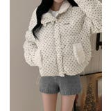 ドット柄 ボアポケット ショートダウンジャケット | VIVID LADY | 詳細画像1