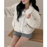 ドット柄 ボアポケット ショートダウンジャケット | VIVID LADY | 詳細画像3