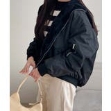 ブラック | リバーシブル フード付きボリュームブルゾン ジャケット | VIVID LADY