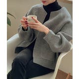 ノーカラー ウールタッチ ニットアウター | VIVID LADY | 詳細画像4 