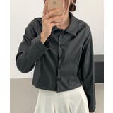 クロップド丈 フェイクレザージャケット | VIVID LADY | 詳細画像3