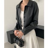 クロップド丈 フェイクレザージャケット | VIVID LADY | 詳細画像8