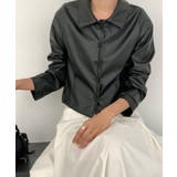 ブラック | クロップド丈 フェイクレザージャケット | VIVID LADY