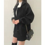 パフスリーブ ミドル丈 シンプルコートジャケット | VIVID LADY | 詳細画像12