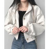 ライトベージュ | パフスリーブ ショート丈 スタンドネックブルゾン | VIVID LADY