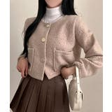 ゴールドボタン クロップドボアジャケット | VIVID LADY | 詳細画像8