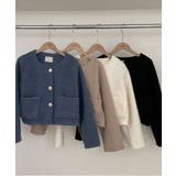 ゴールドボタン クロップドボアジャケット | VIVID LADY | 詳細画像25