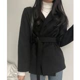 ブラック | ウエストベルト付 ライトテーラードジャケット | VIVID LADY