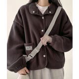 ブラウン | もこもこ起毛オーバーフィットフリースジャケット | VIVID LADY