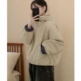 チェック切替ファー裏地 フーディーブルゾン | VIVID LADY | 詳細画像1