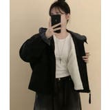 チェック切替ファー裏地 フーディーブルゾン | VIVID LADY | 詳細画像13