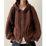 ケーブル編みフード付きニットカーディガン | VIVID LADY | 詳細画像2 