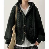 ケーブル編みフード付きニットカーディガン | VIVID LADY | 詳細画像20 