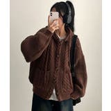 ケーブル編みフード付きニットカーディガン | VIVID LADY | 詳細画像7 