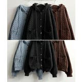 ケーブル編みフード付きニットカーディガン | VIVID LADY | 詳細画像32 