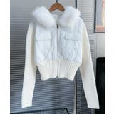 ニットスリーブ切替 ファー付きショートジャケット | VIVID LADY | 詳細画像6 