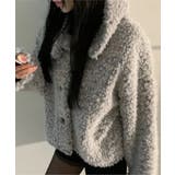 ブラウン | ハイネックもこもこファージャケット | VIVID LADY