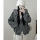 ファー付きフード ダブルジップニットカーディガン | VIVID LADY | 詳細画像9 