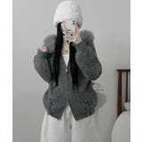 ファー付きフード ダブルジップニットカーディガン | VIVID LADY | 詳細画像10 