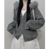 ファー付きフード ダブルジップニットカーディガン | VIVID LADY | 詳細画像11 