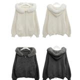 ファー付きフード ダブルジップニットカーディガン | VIVID LADY | 詳細画像18 