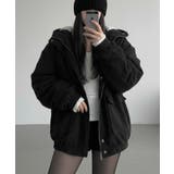 ブラック | コーデュロイ ボアライナー フーデッドブルゾン | VIVID LADY