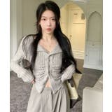 リブカーディガン シャーリングデザイン リブトップス | VIVID LADY | 詳細画像13