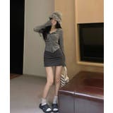 リブカーディガン シャーリングデザイン リブトップス | VIVID LADY | 詳細画像29