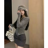 リブカーディガン シャーリングデザイン リブトップス | VIVID LADY | 詳細画像30