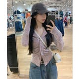 リブカーディガン シャーリングデザイン リブトップス | VIVID LADY | 詳細画像7