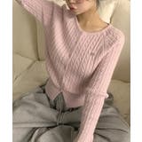ケーブル編み ショート丈 コンパクトニットカーディガン | VIVID LADY | 詳細画像23 
