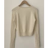 ケーブル編み ショート丈 コンパクトニットカーディガン | VIVID LADY | 詳細画像56 