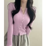 リブニット ショート丈 コンパクトカーディガン | VIVID LADY | 詳細画像13