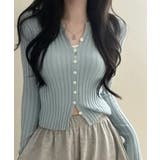 リブニット ショート丈 コンパクトカーディガン | VIVID LADY | 詳細画像19