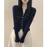 リブニット ショート丈 コンパクトカーディガン | VIVID LADY | 詳細画像24