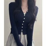 リブニット ショート丈 コンパクトカーディガン | VIVID LADY | 詳細画像27